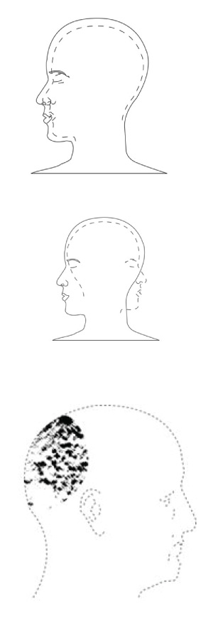 Turning about and looking through the back part of the head