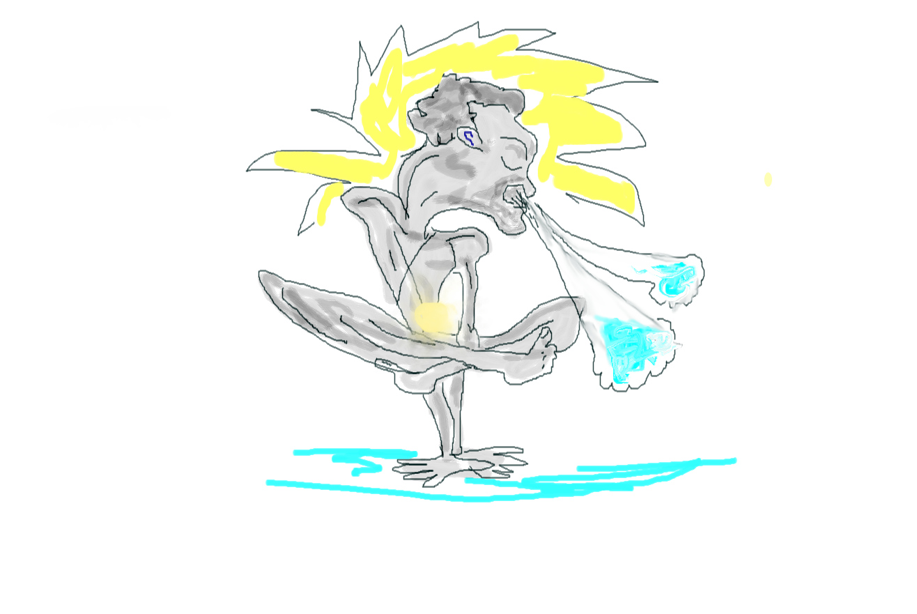 Yogi doing breath infusion