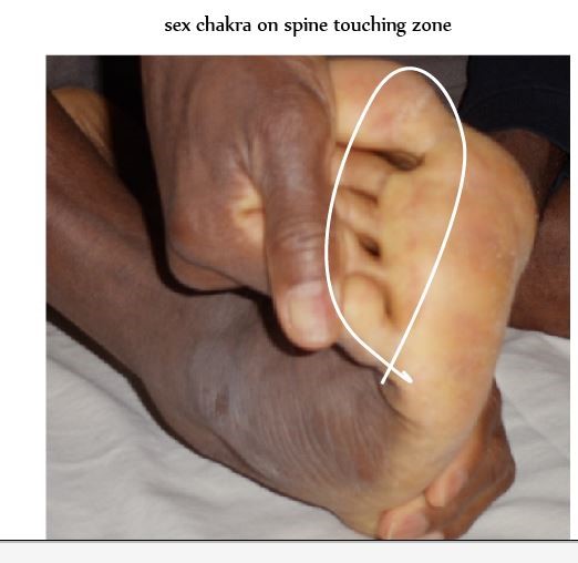 sex chakra on spine touching zone